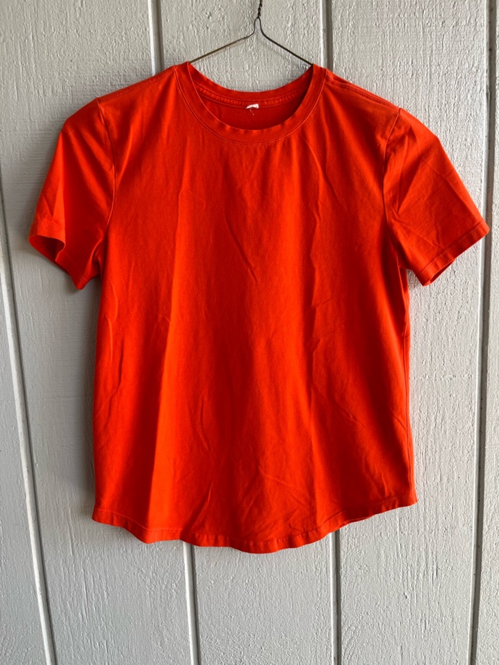 Lululemon Pima Cotton Curved Hem Crewneck T-Shirt in Heat Orange